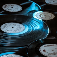 black vinyl record player in close up photography