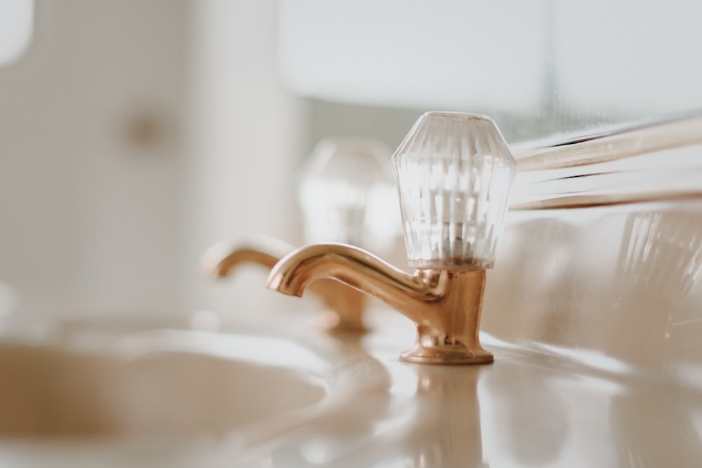 stainless steel faucet on sink