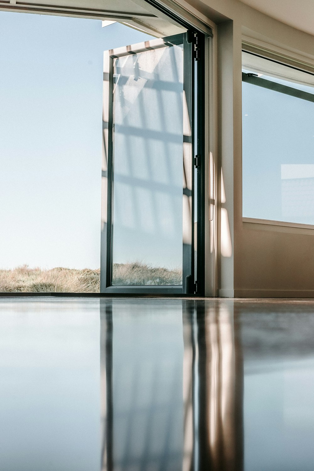 black framed glass window during daytime