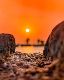 A tranquil sunset over the Dead Sea, highlighting its unique landscape.