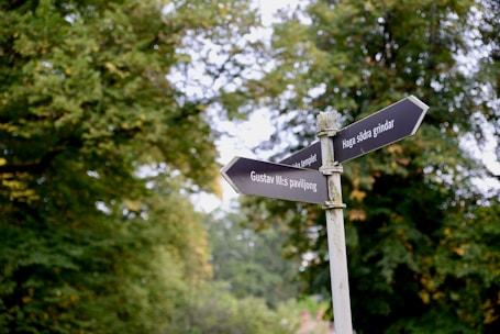 A close-up of a road sign indicating directions to various destinations.