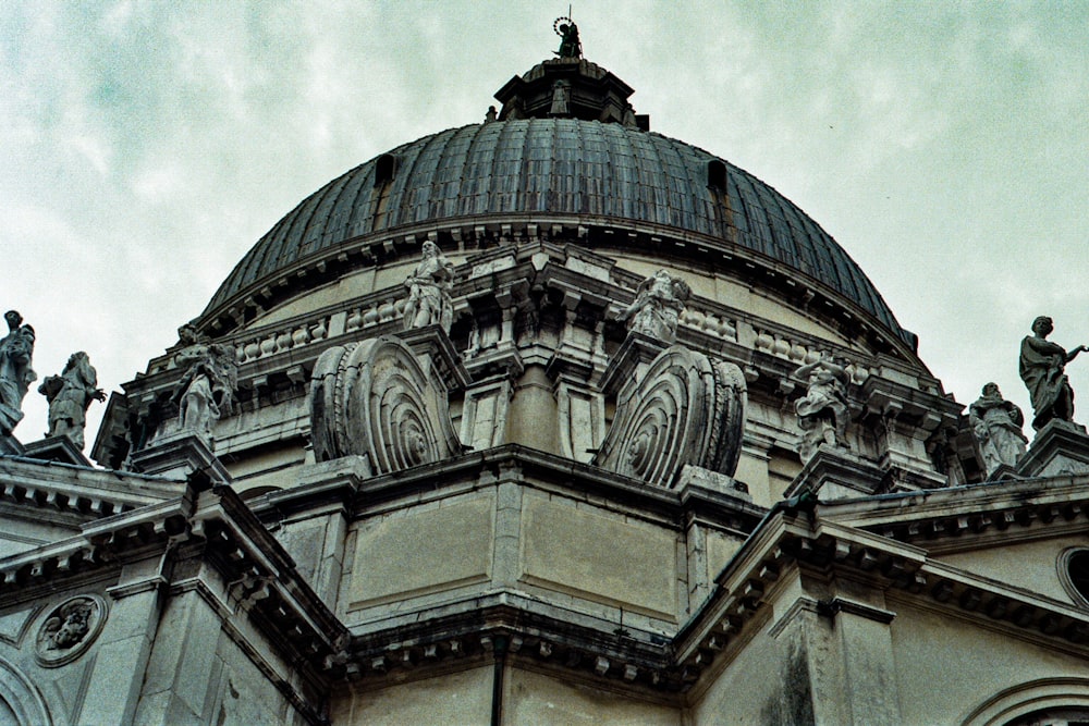 brown and blue dome building