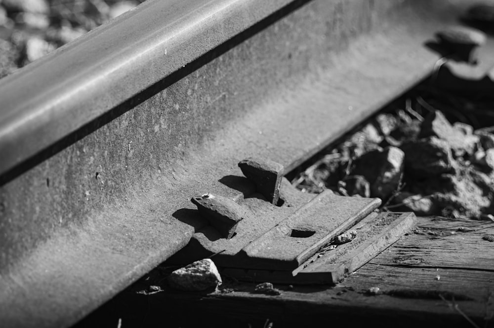 grayscale photo of concrete stairs