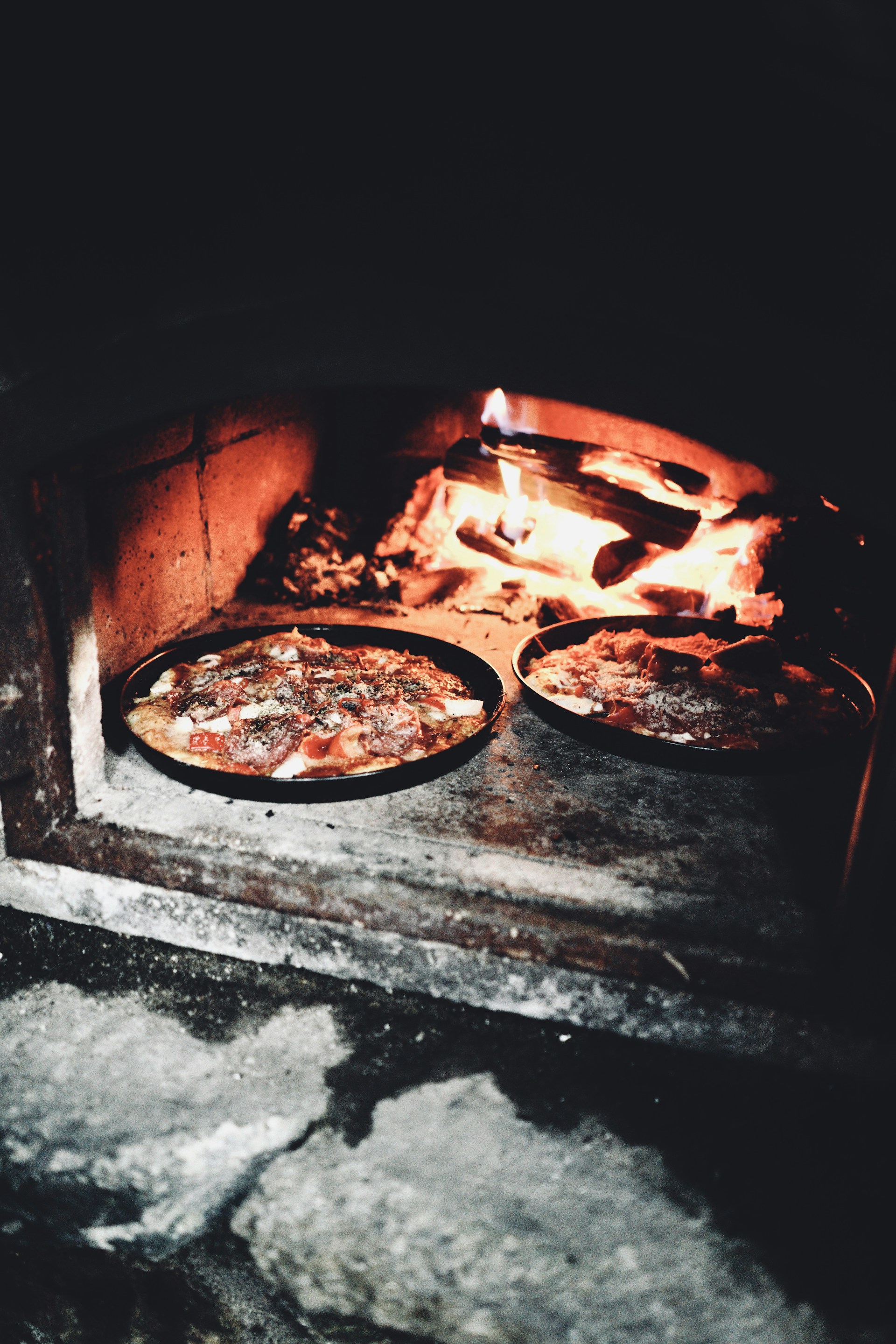 burning wood on fire pit