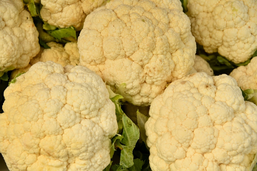 white cauliflower on green grass