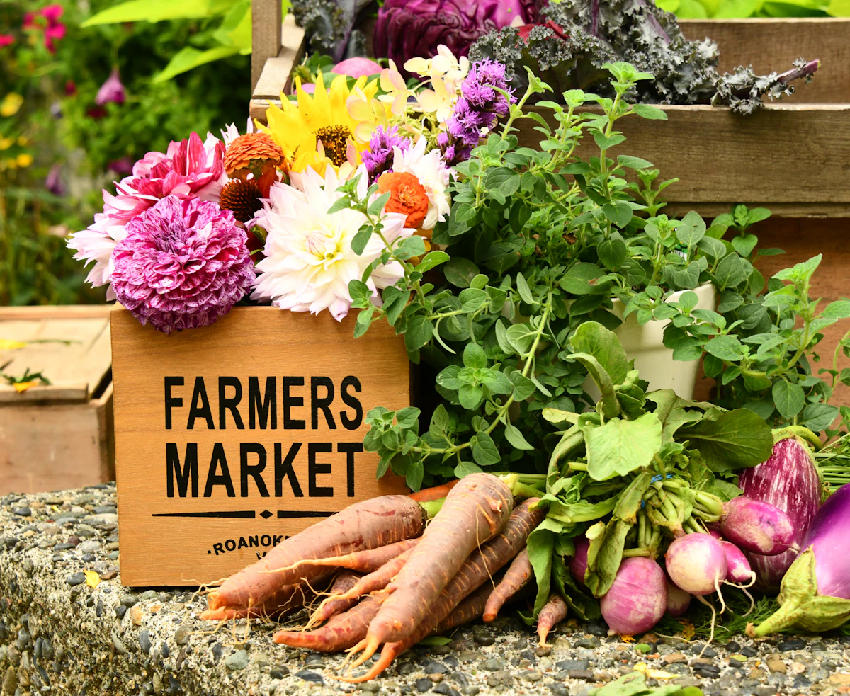 A market crate of fresh produce