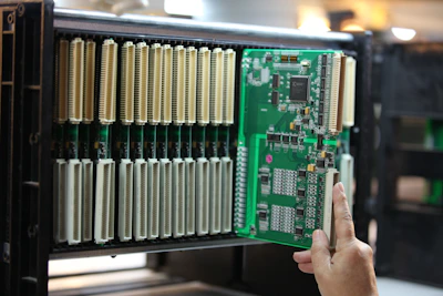 green and black circuit board