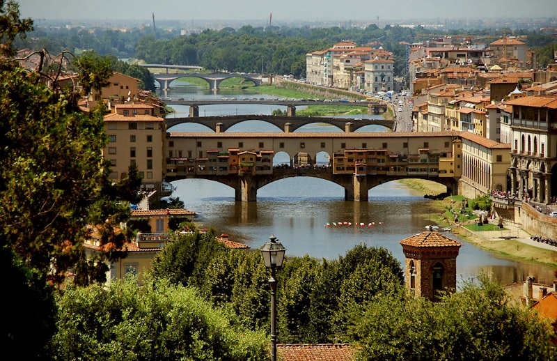 Ponte Vecchio and Arno River at sunset
