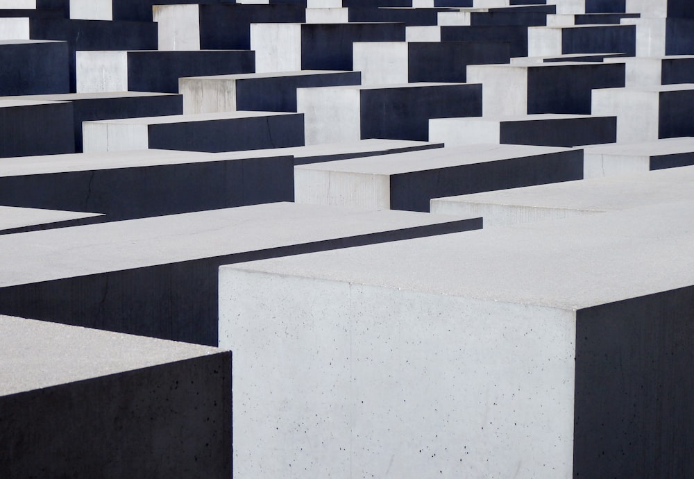 gray concrete blocks with white and black background