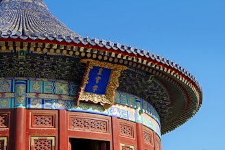 blue and brown concrete building