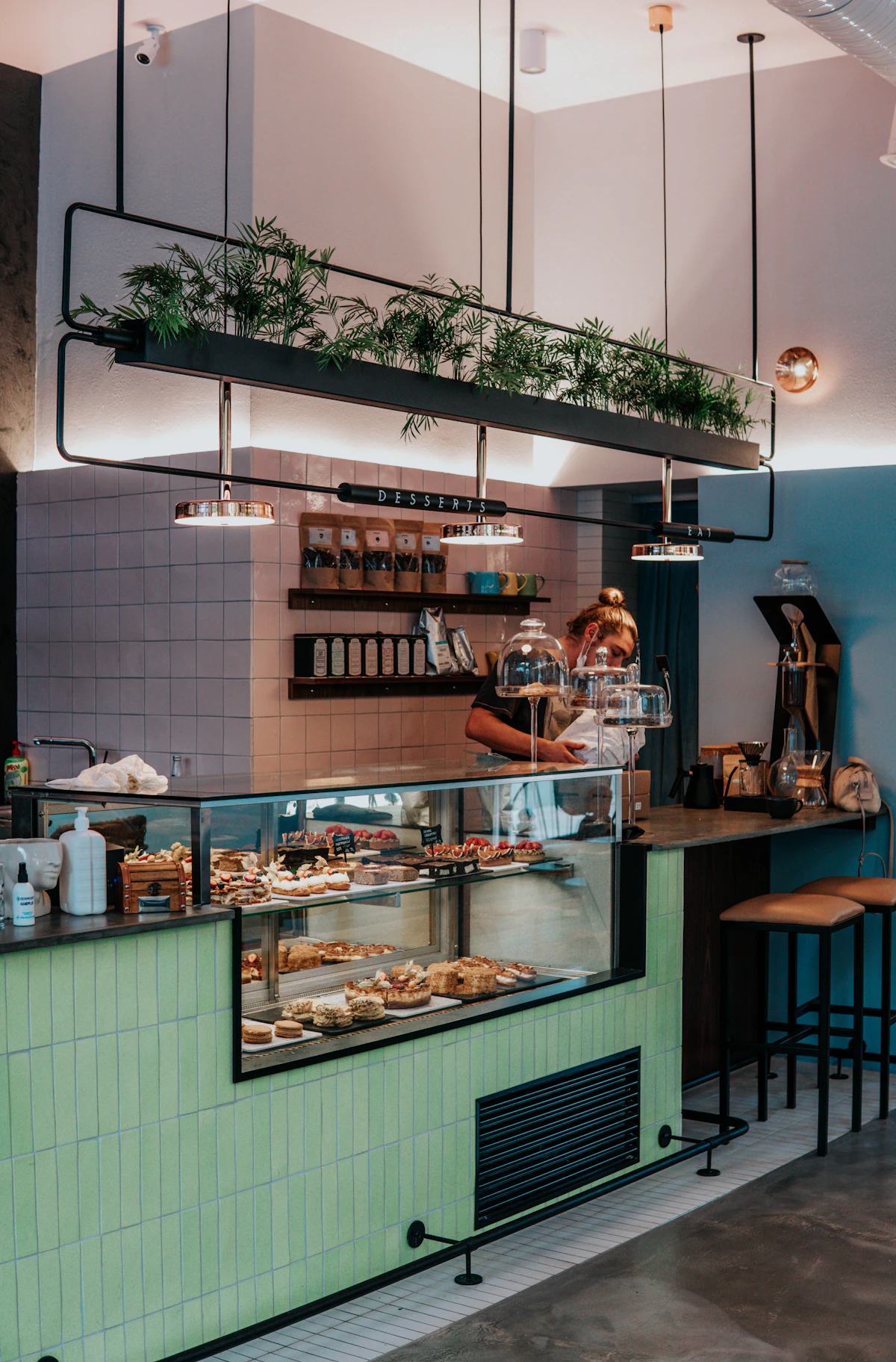 Charming small-town bakery storefront