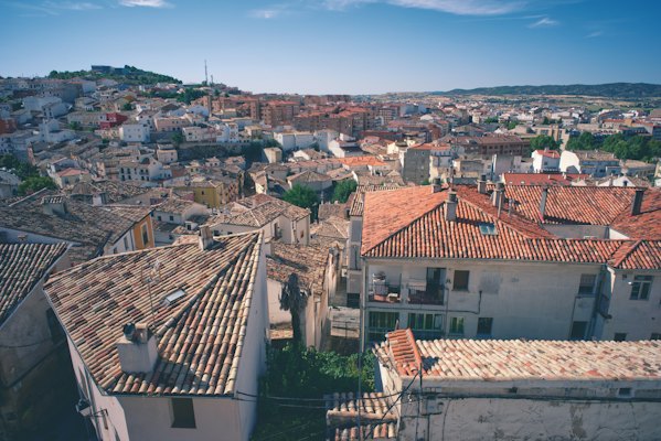 Red-tiled rooftops of the old town — Cuenca, Spain