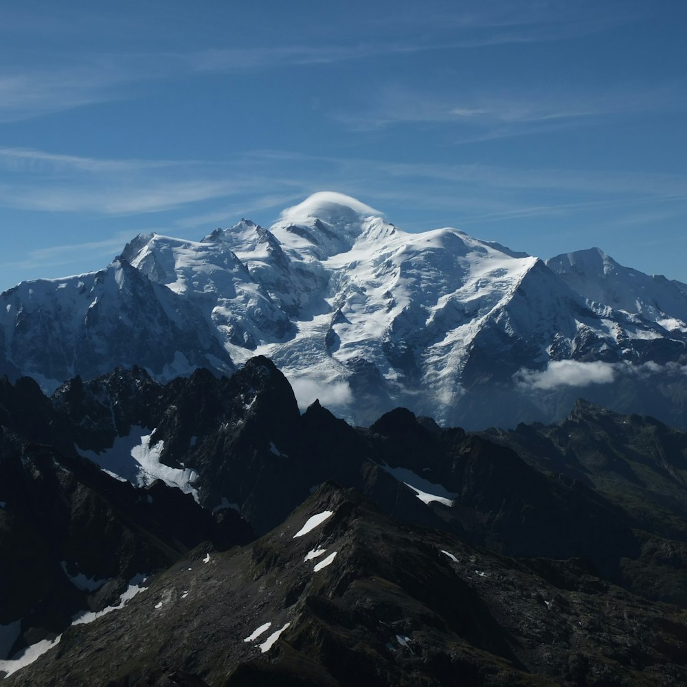 snow covered mountain under blue sky during daytime