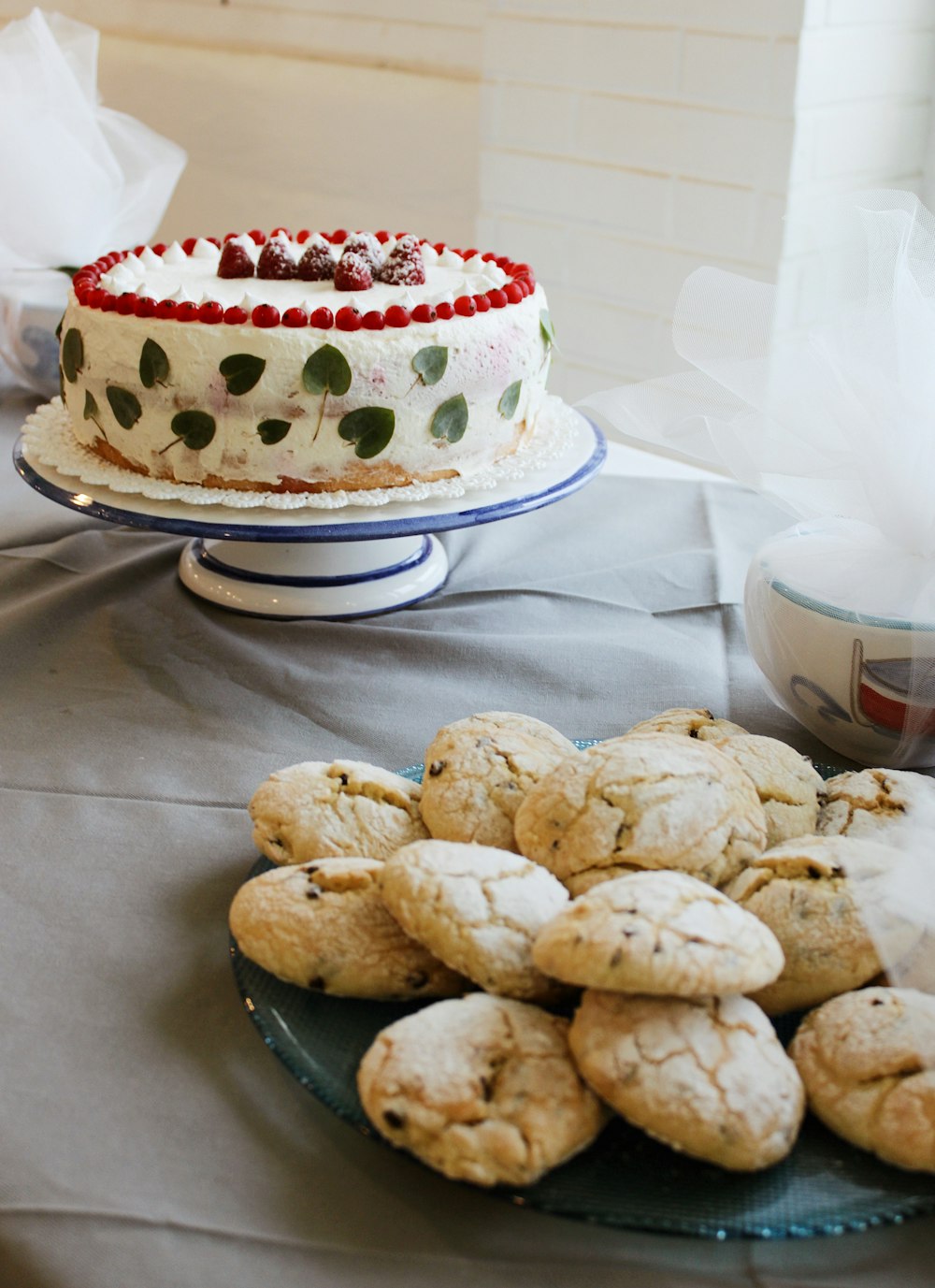 white and red strawberry cake