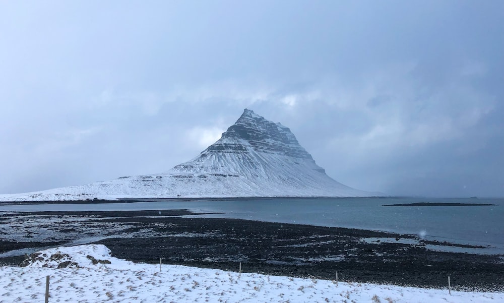 snow covered mountain under cloudy sky during daytime