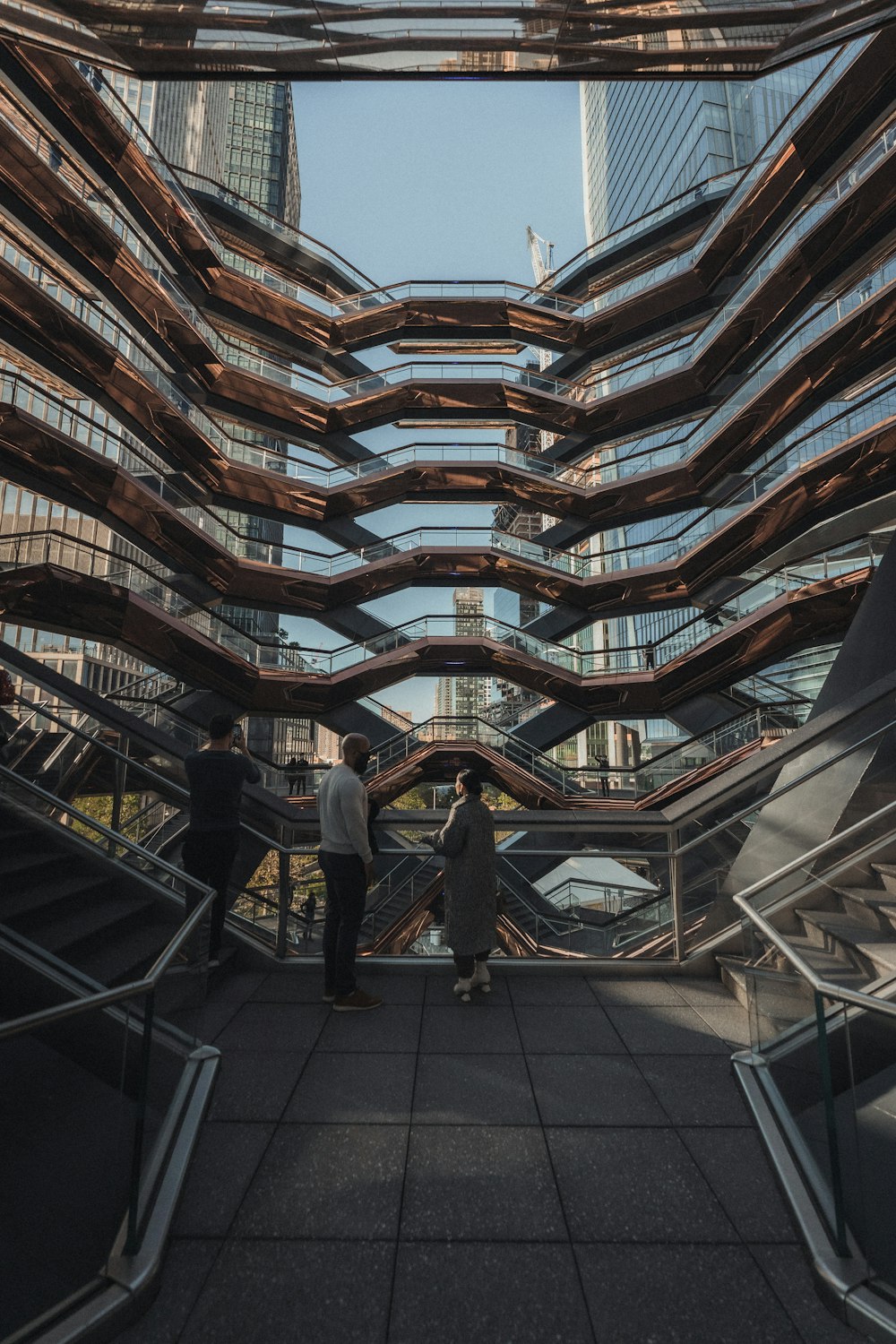 people walking on the building