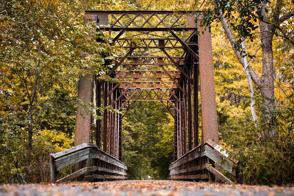 brown wooden bridge over river