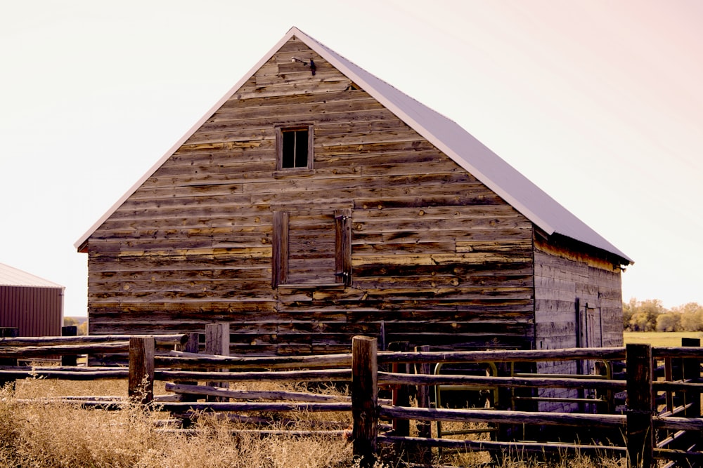 brown wooden barn house on brown grass field during daytime