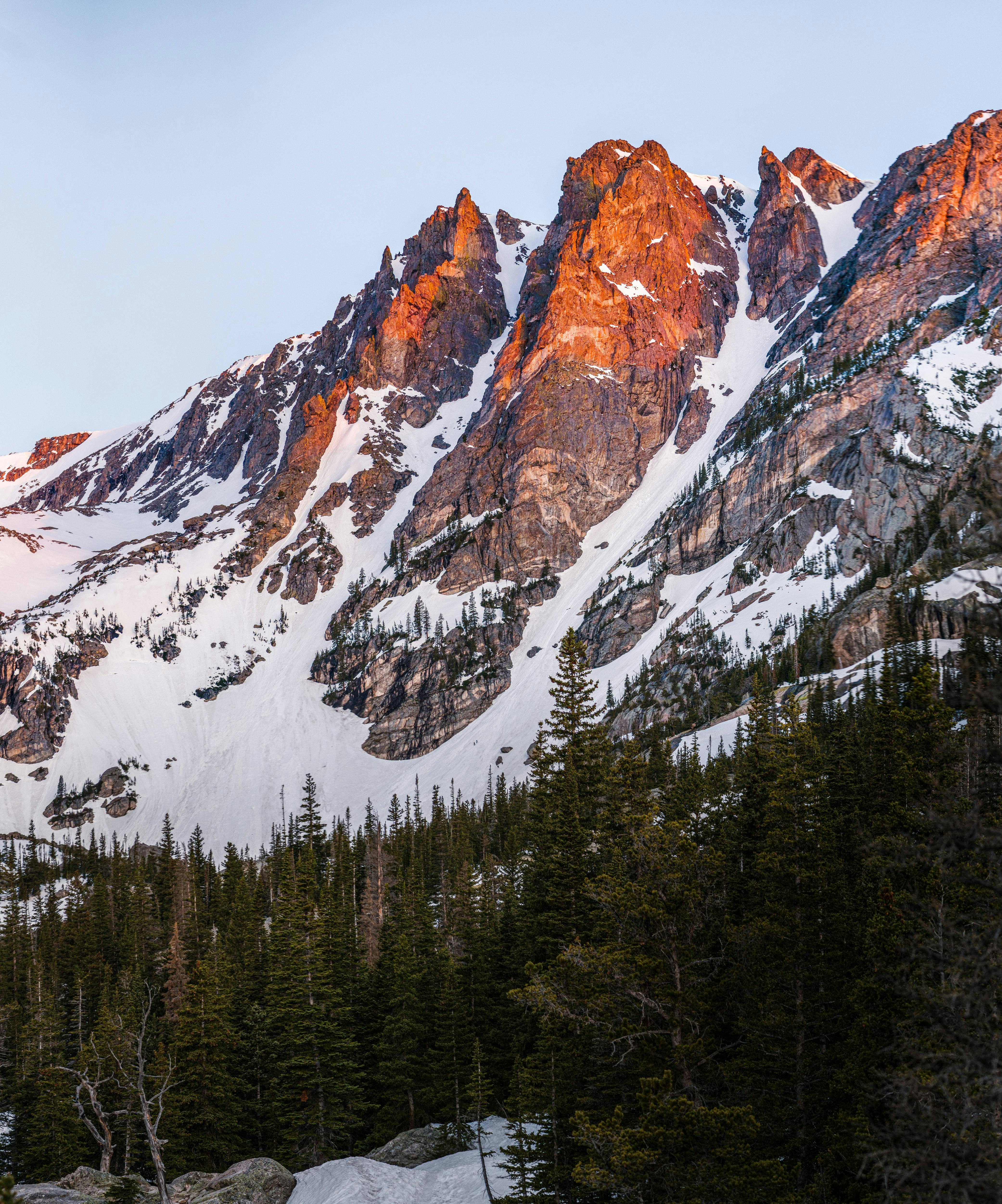 snow covered mountain during daytime