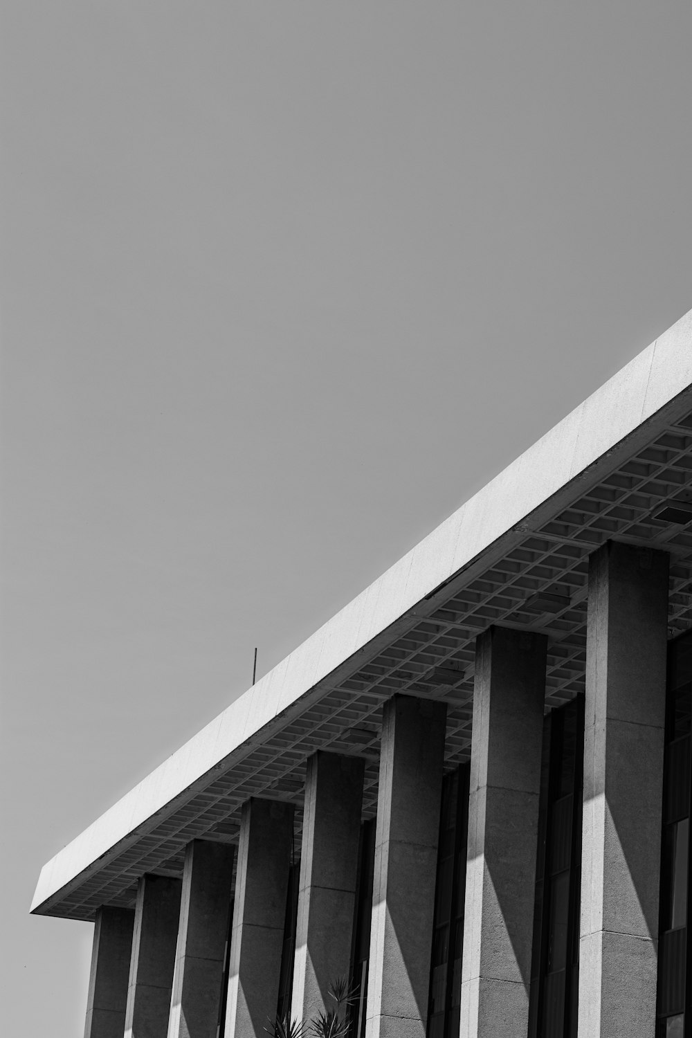 grayscale photo of concrete building