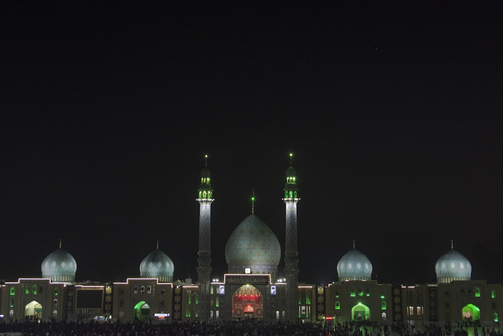 green and brown dome building during night time