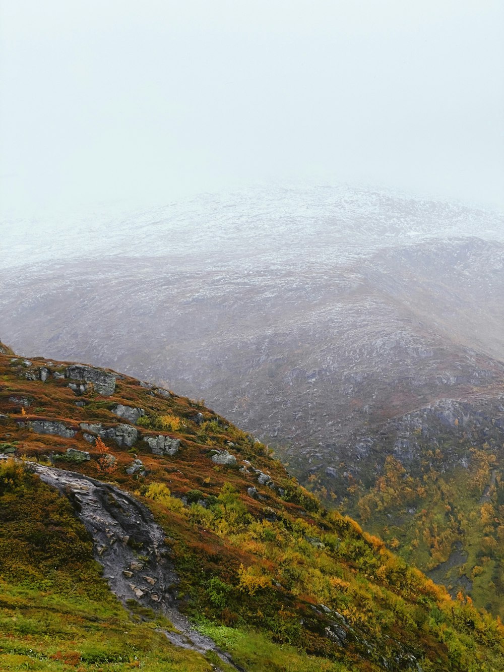 green and brown mountains under white sky during daytime