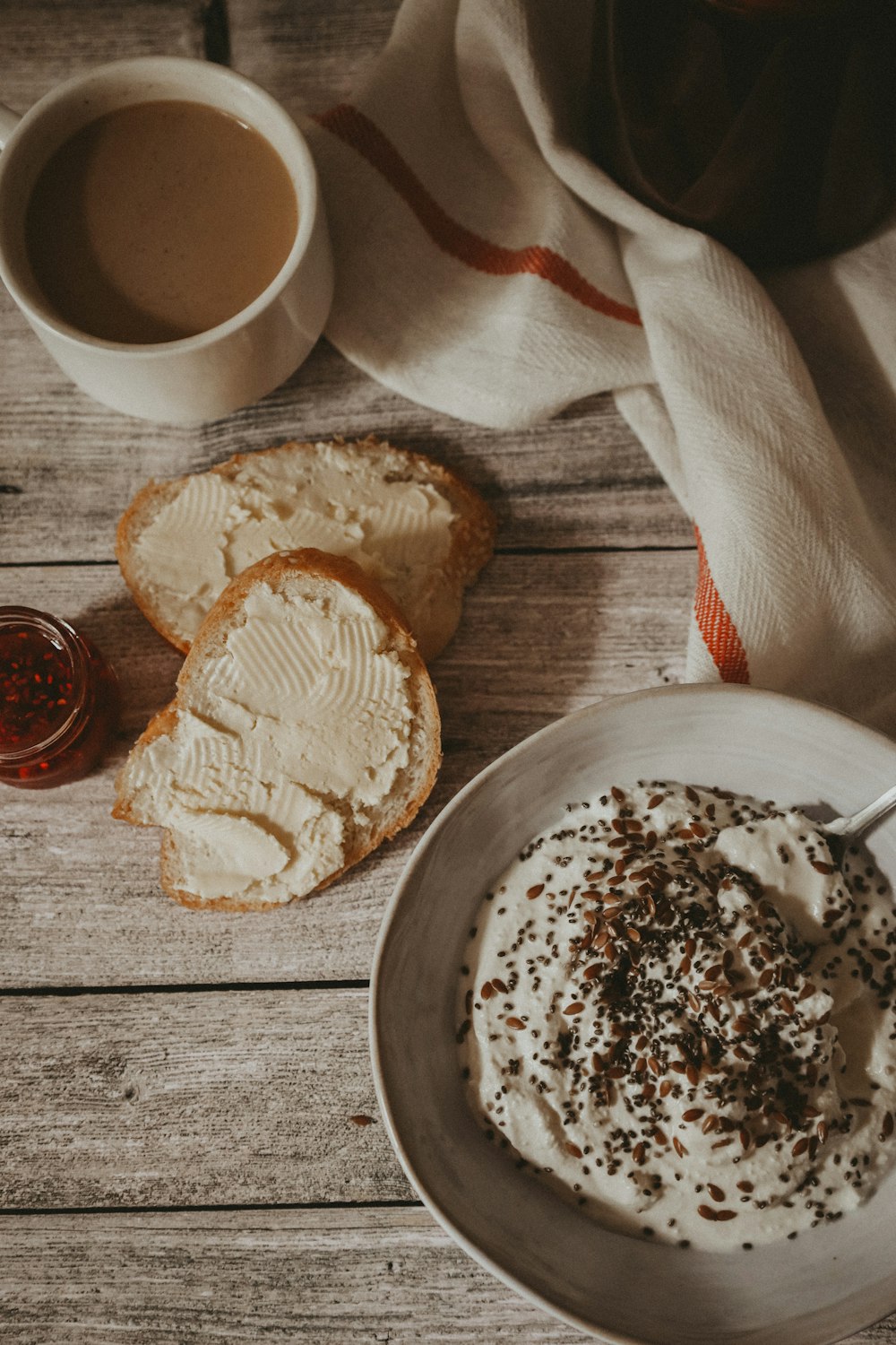 sliced bread on white ceramic plate