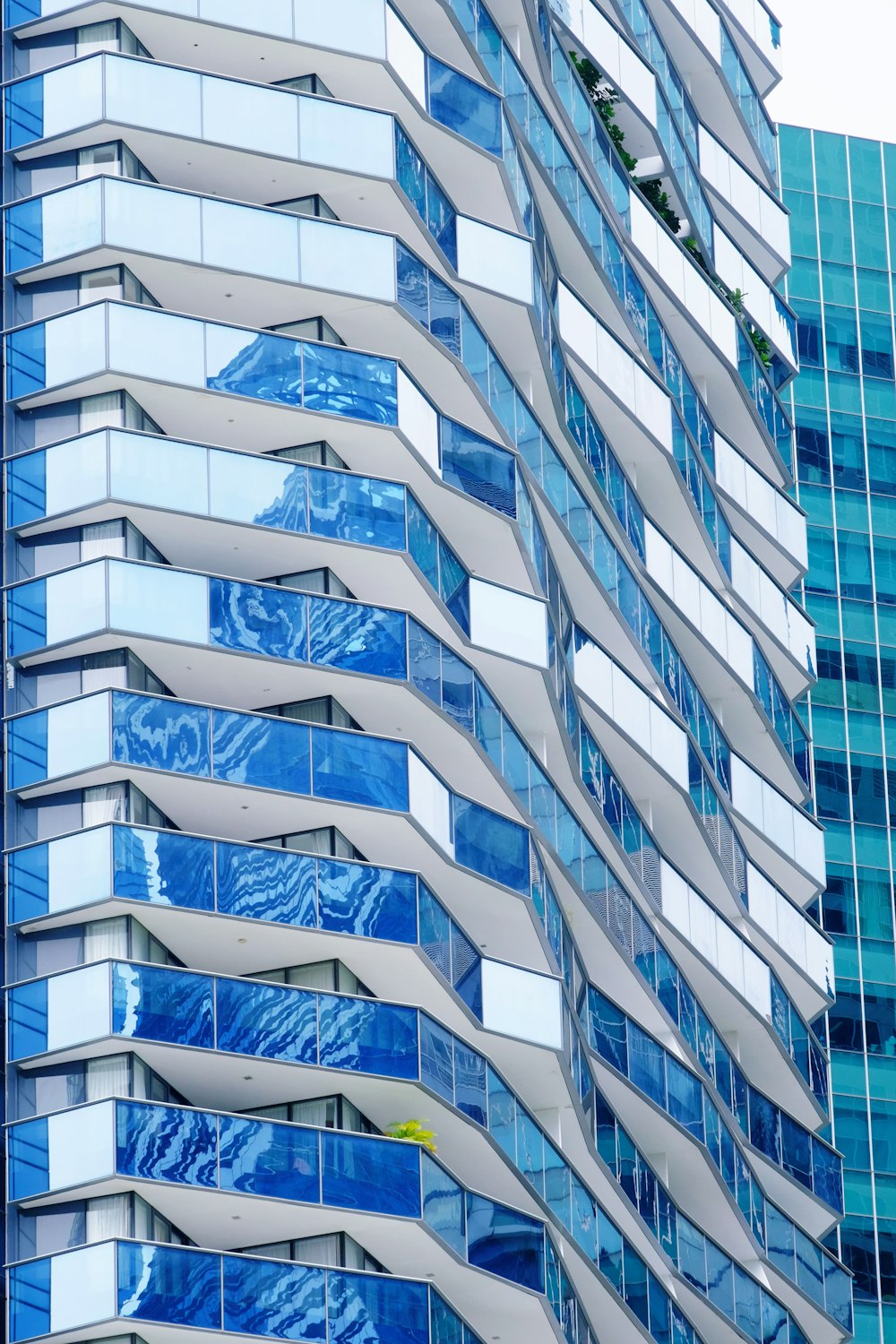 white and blue concrete building