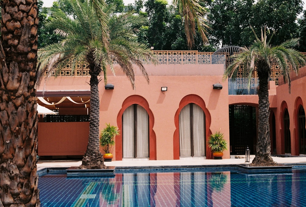 swimming pool near palm trees during daytime