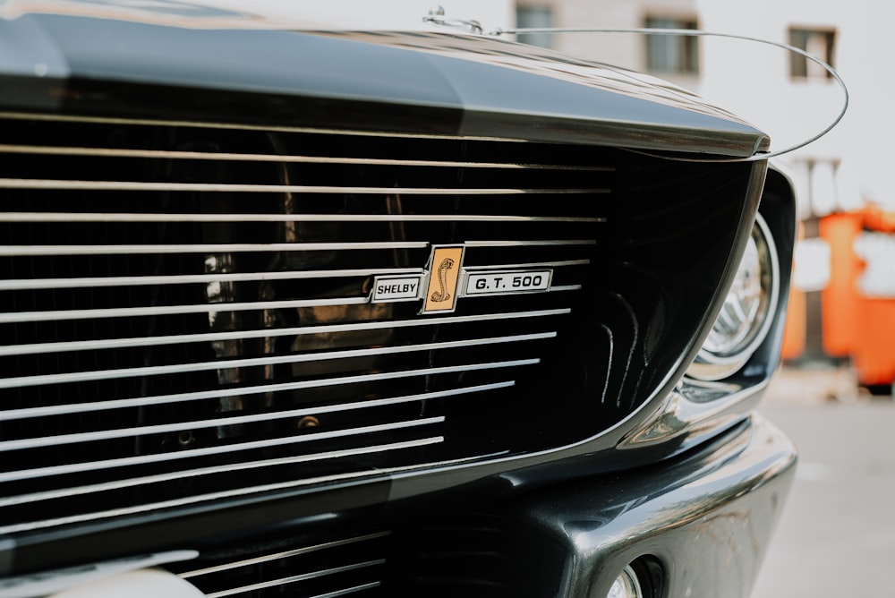 black and silver car grille