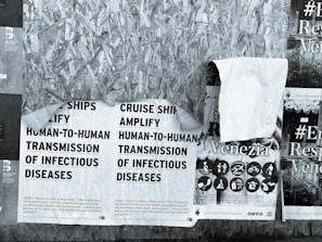 Close-up of scientific posters displayed at a medical congress.