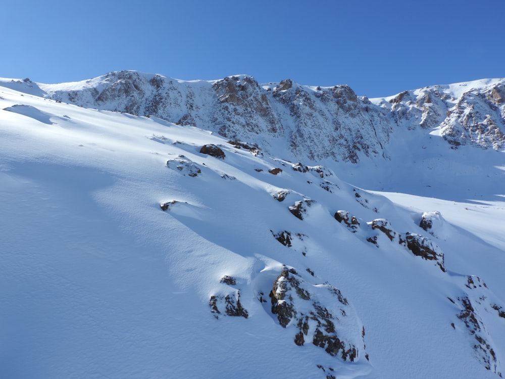 snow covered mountain during daytime