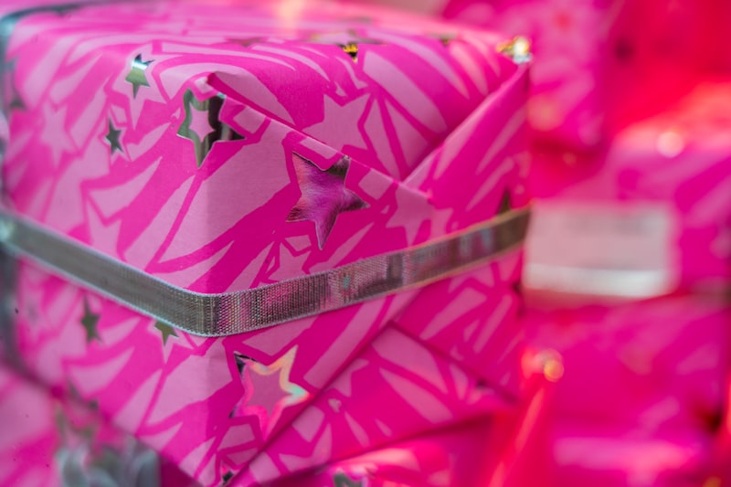 Gift wrapped in pretty pink paper