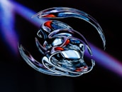 Abstract AI-generated artwork blending futuristic shapes and vibrant colors.