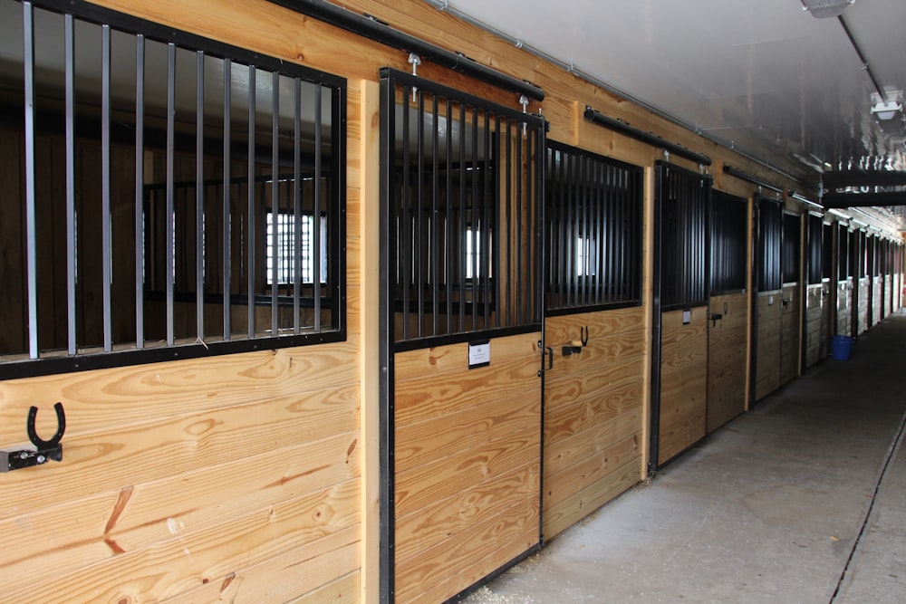 brown wooden framed glass window