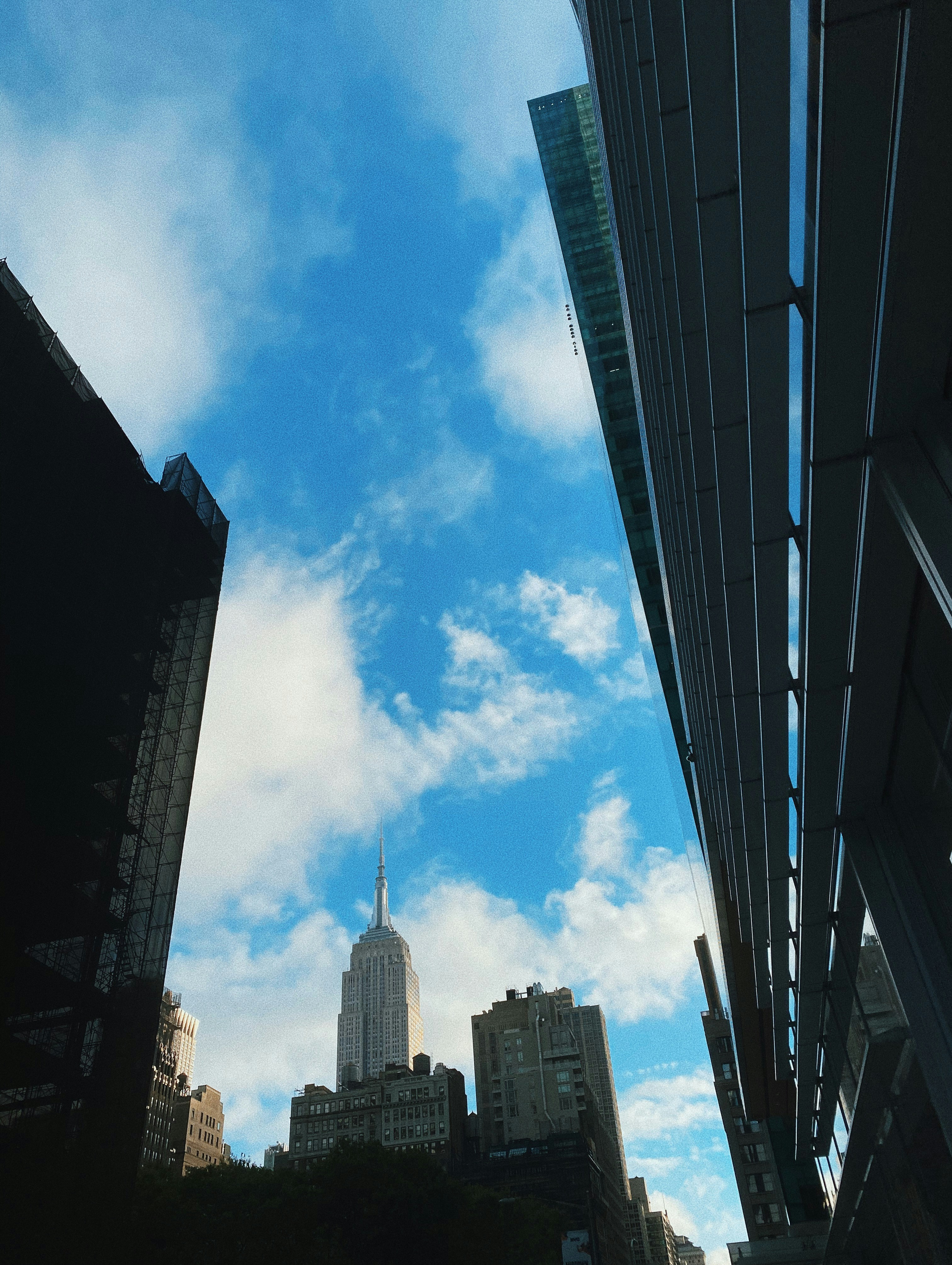 low angle photography of high rise buildings under blue sky during daytime