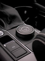 Close-up of a product configurator screen showing customizable gear selections.