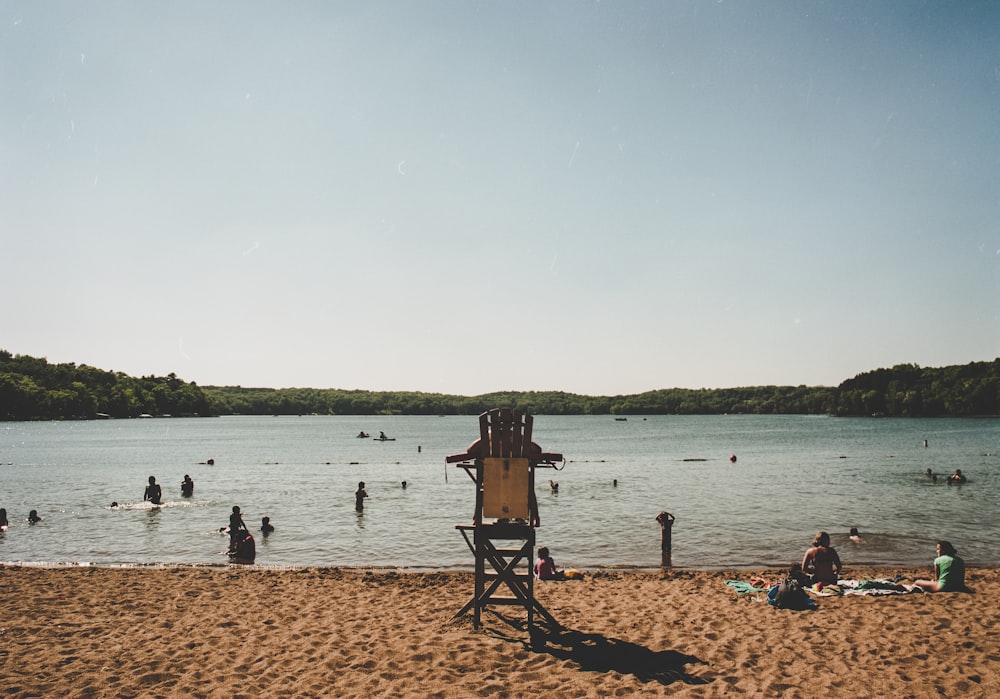 people on beach during daytime