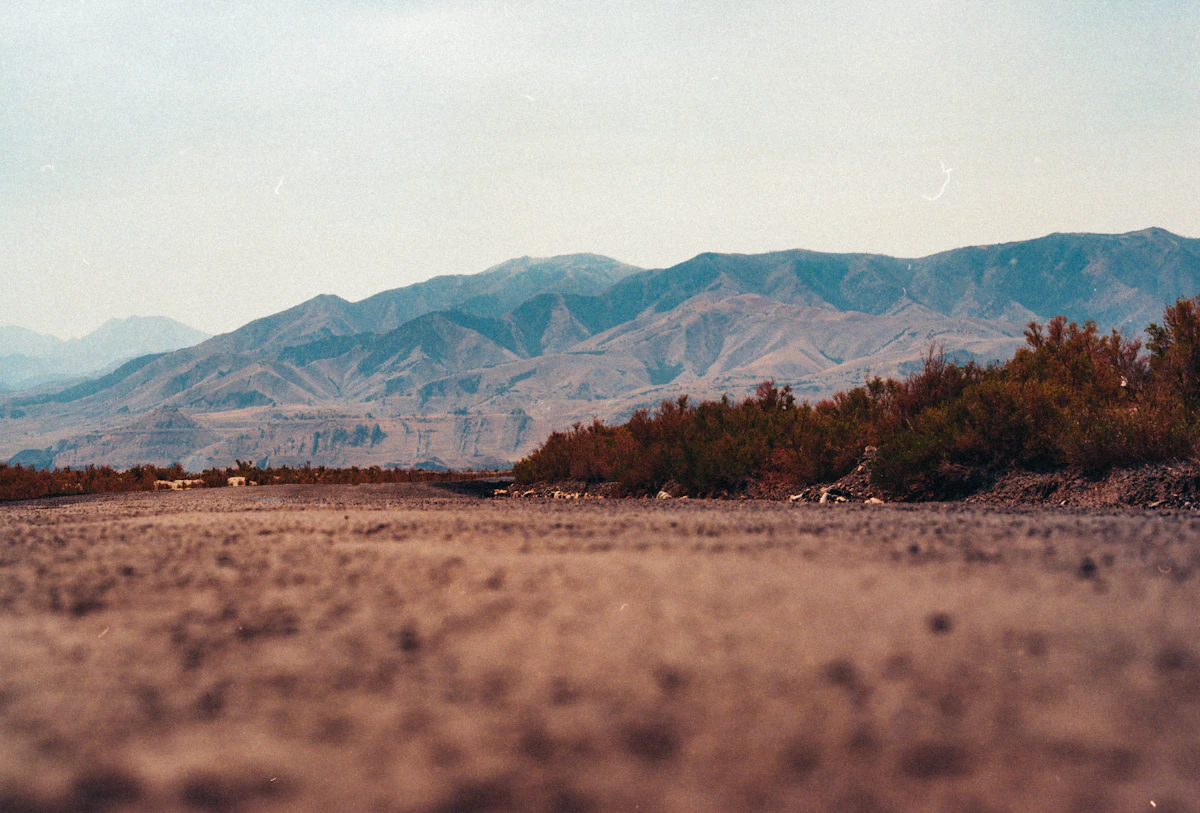 Dry grass and mountain ridges in the Salt Lake City area
