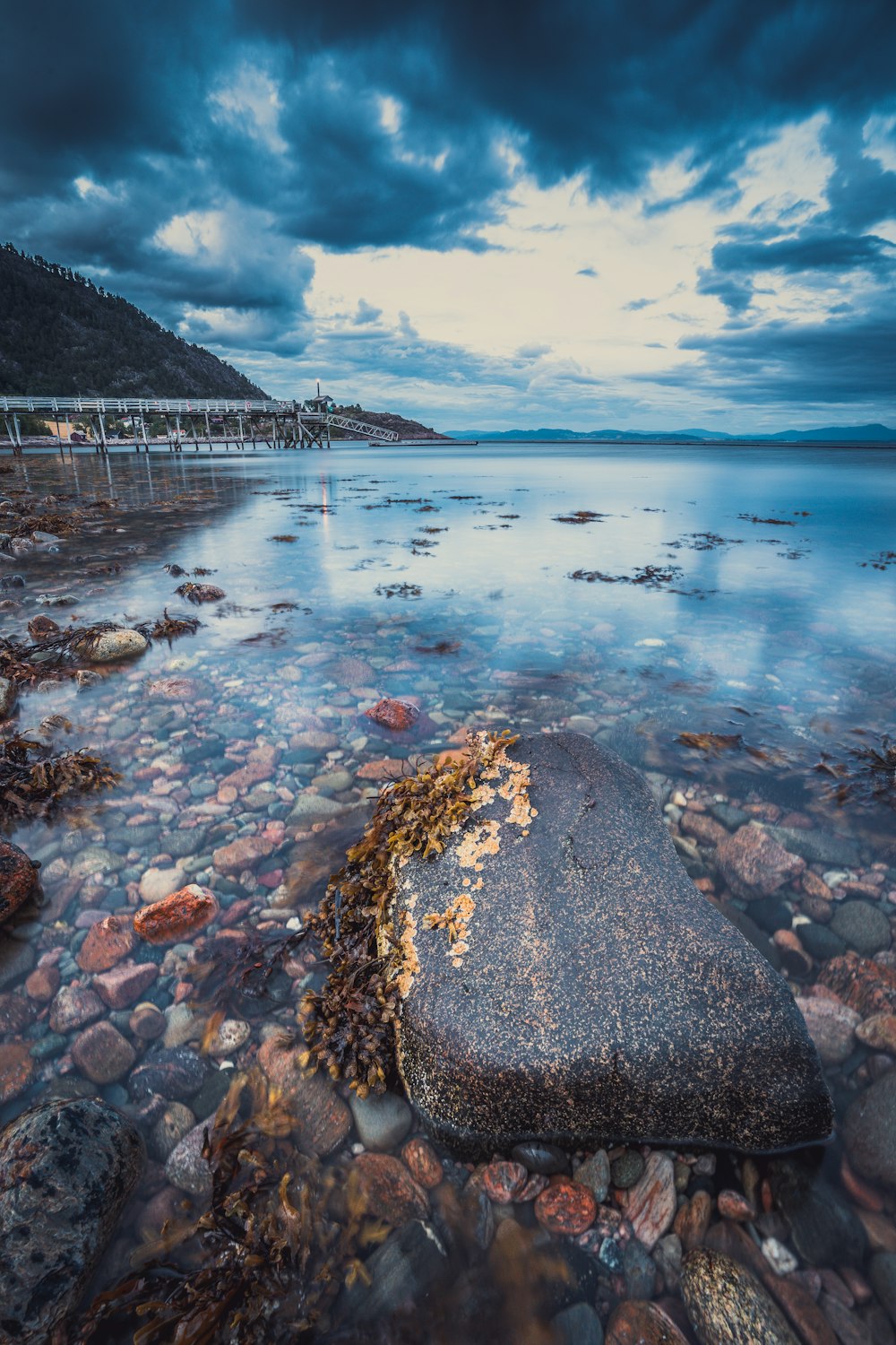 brown rocks on body of water during daytime