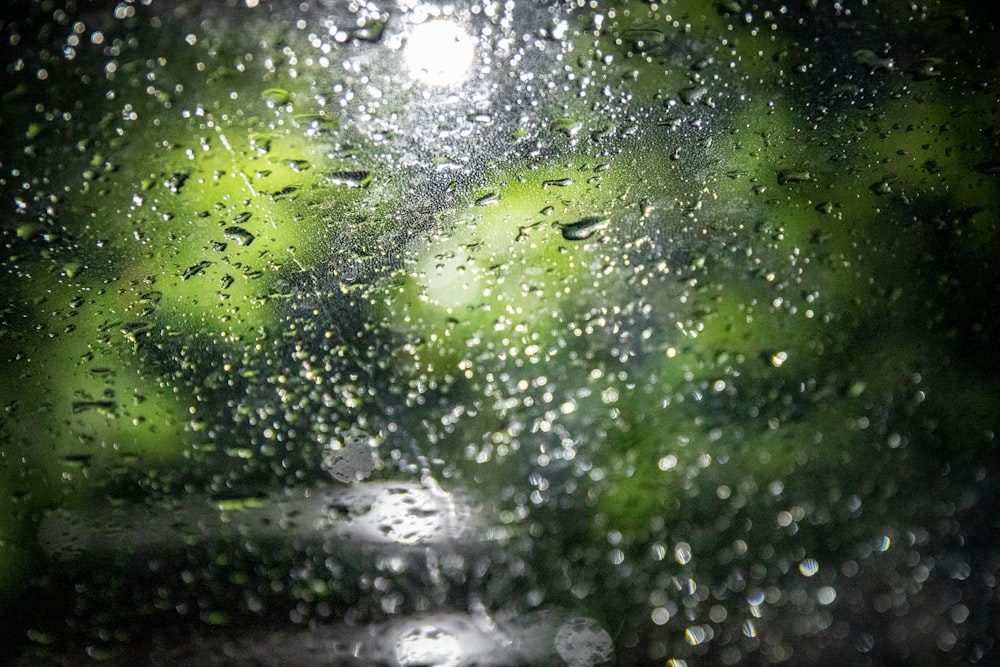 water droplets on glass window