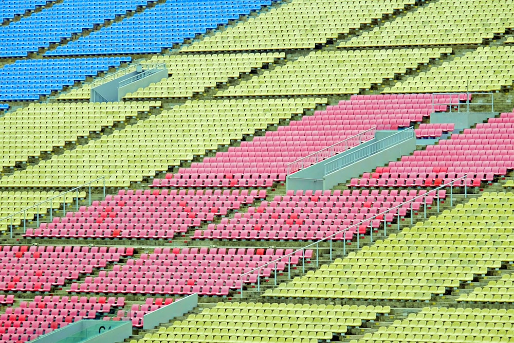 blue and red stadium chairs