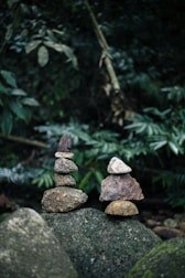 gray and black stone stack