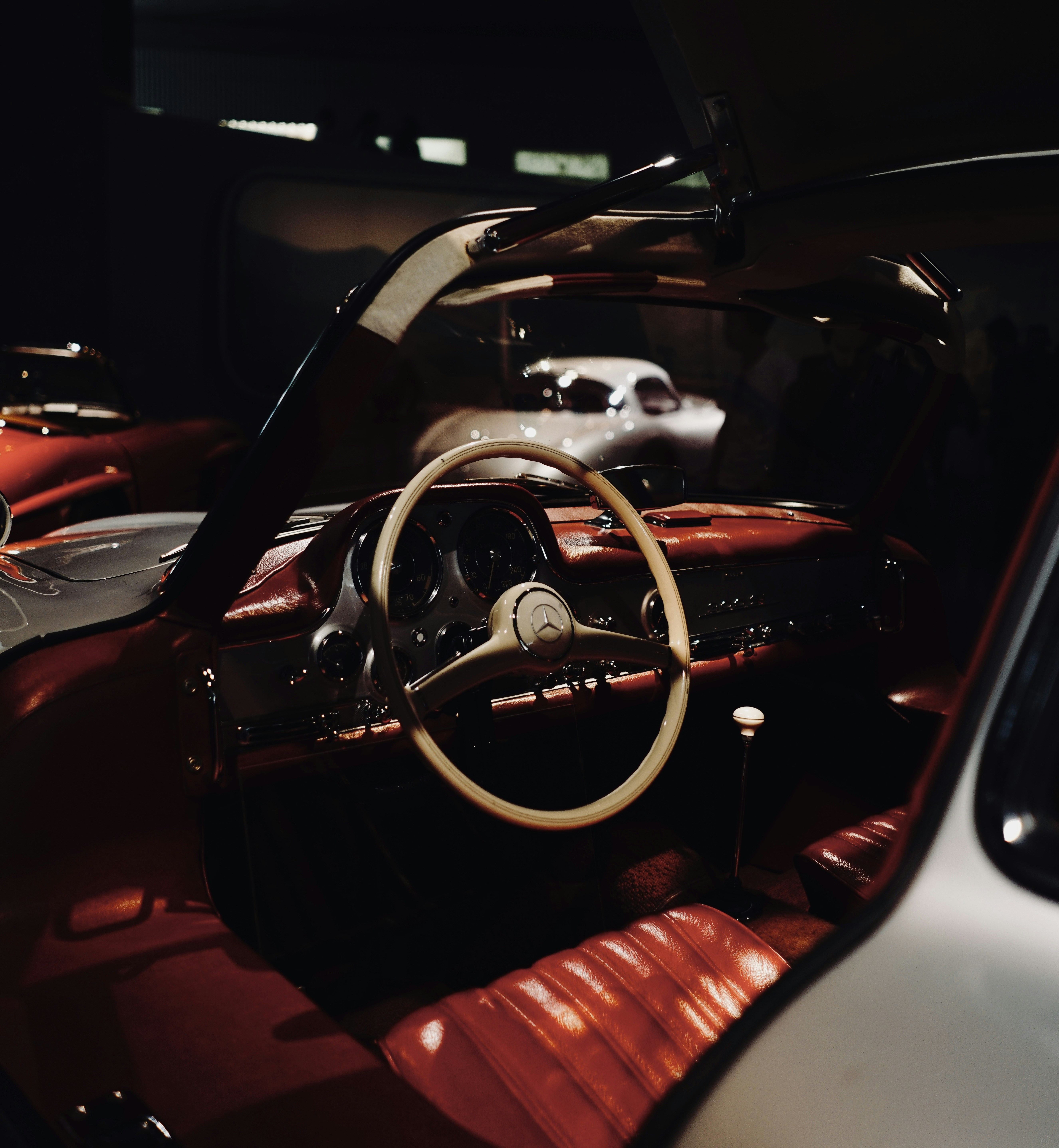 black and red car interior