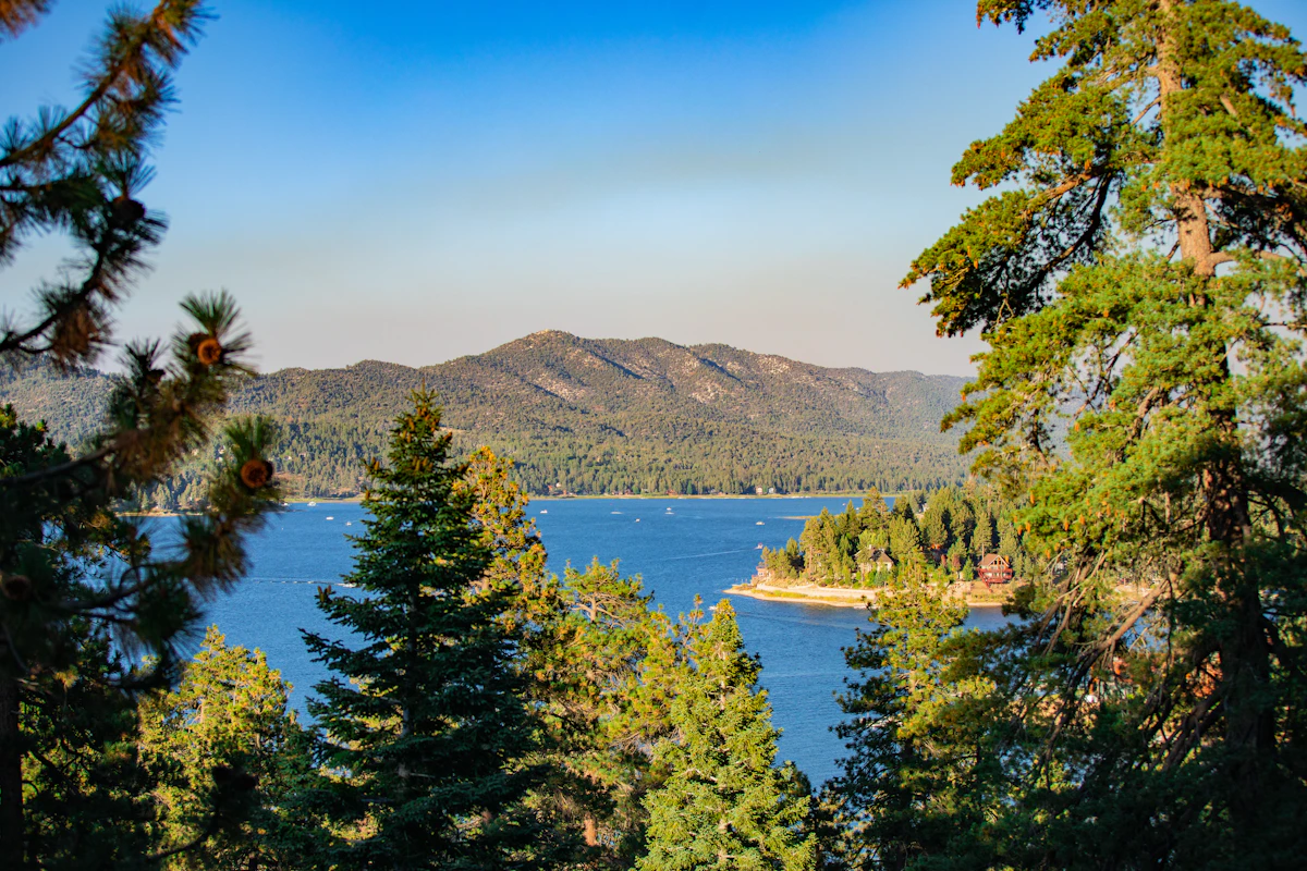 Big Bear Lake, California surrounded by mountains