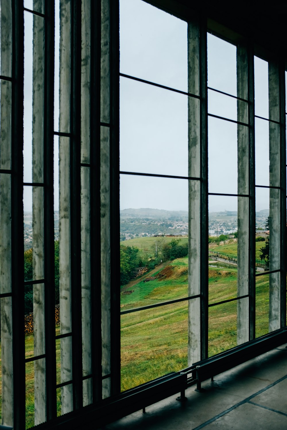 black wooden framed glass window