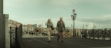 A smiling senior couple enjoying a sunny day at Marin County's waterfront.