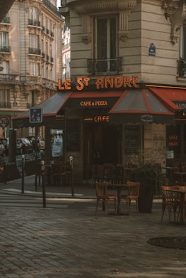 Typical café on a Parisian street