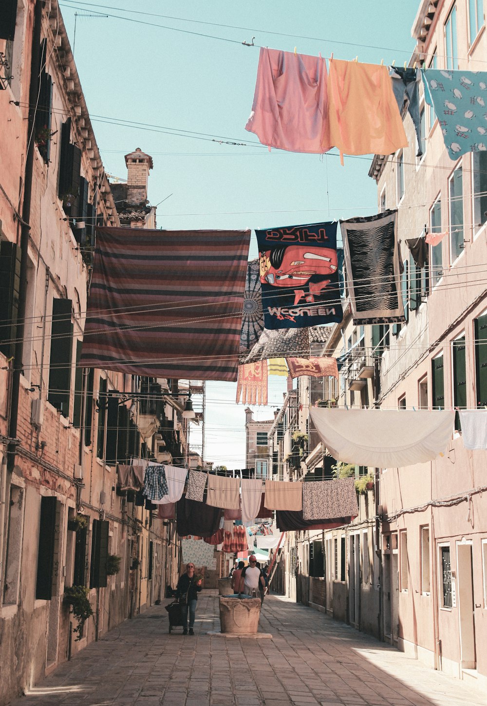 red and white flag on pole