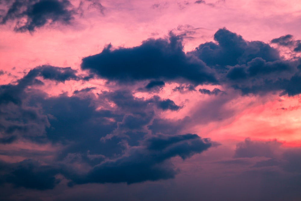 black clouds and blue sky